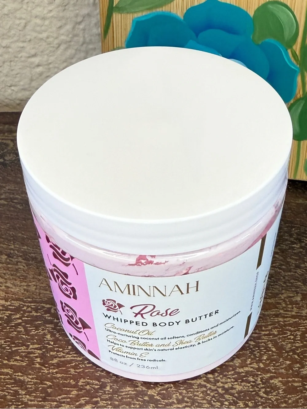 Aminnah Rose Whipped Body Butter, 8 oz